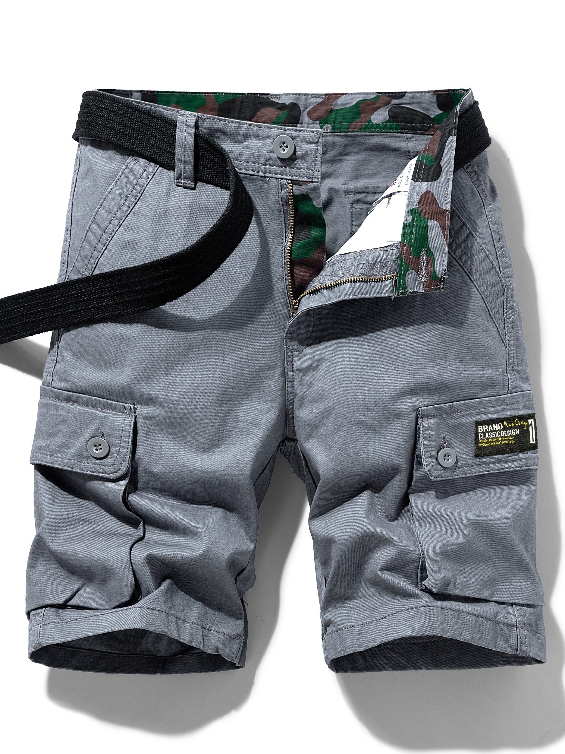 Herren Cargo-Shorts im Outdoor- und Freizeitstil mit Taschen und Gürtel - Image 5
