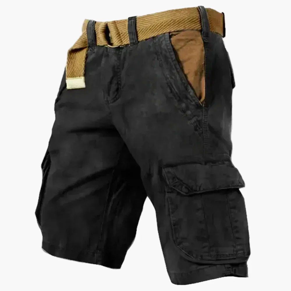 Herren Cargo Shorts Vintage Stil – Outdoor & Freizeit Bermuda mit Cargotaschen und Gürtel - Image 5