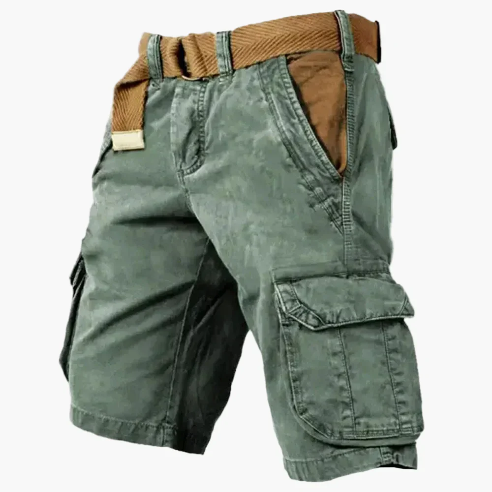 Herren Cargo Shorts Vintage Stil – Outdoor & Freizeit Bermuda mit Cargotaschen und Gürtel - Image 6