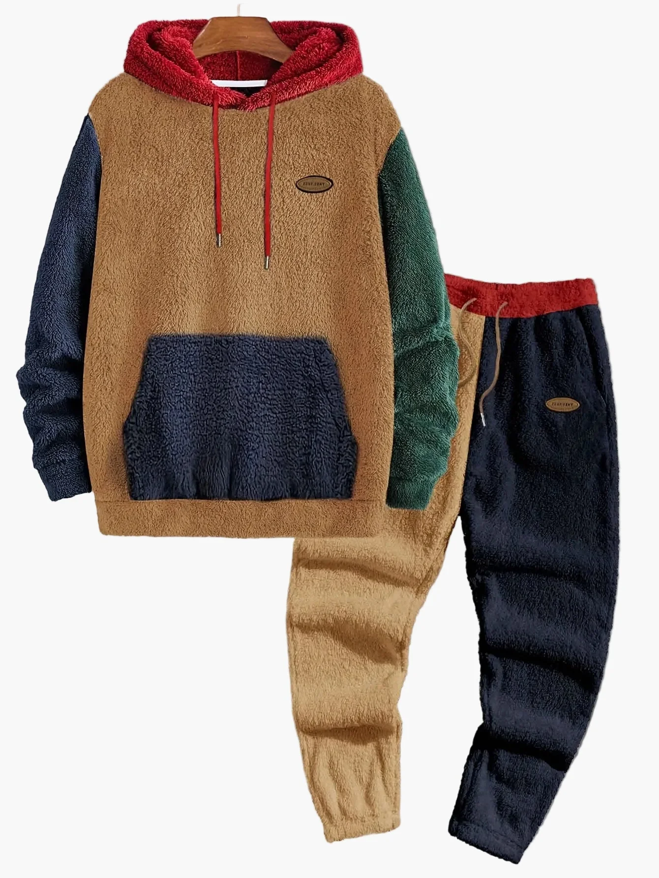 Herren Colorblock Loungewear Set mit Hoodie und Jogginghose – Modernes Freizeit Outfit für Herbst & Winter