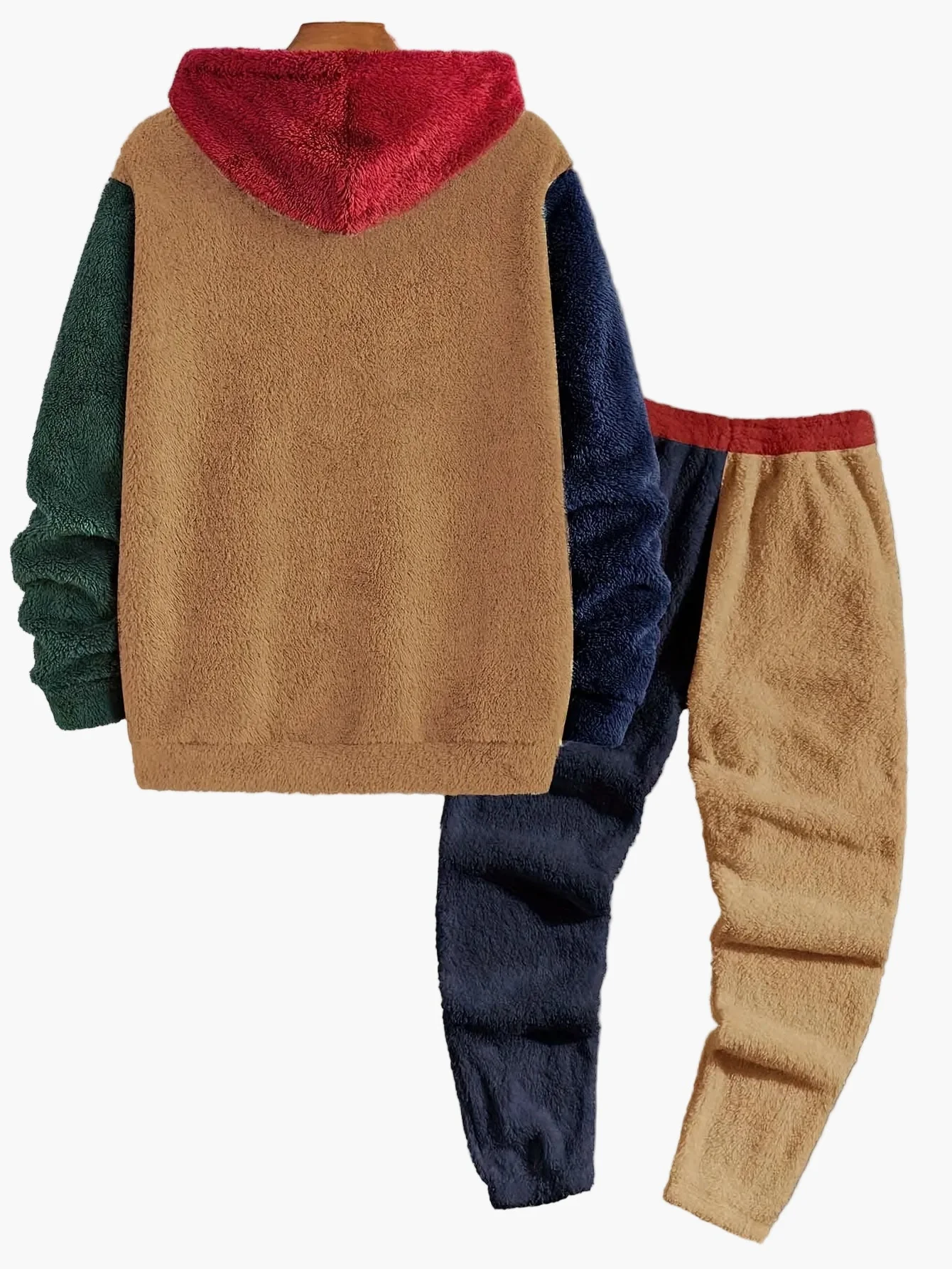 Herren Colorblock Loungewear Set mit Hoodie und Jogginghose – Modernes Freizeit Outfit für Herbst & Winter - Image 4