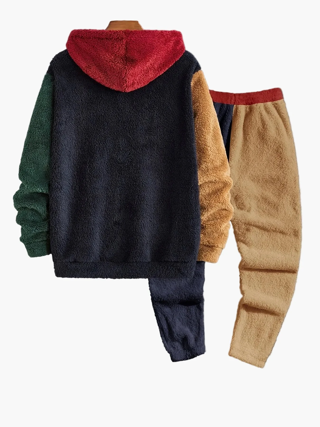 Herren Colorblock Loungewear Set mit Hoodie und Jogginghose – Modernes Freizeit Outfit für Herbst & Winter - Image 5