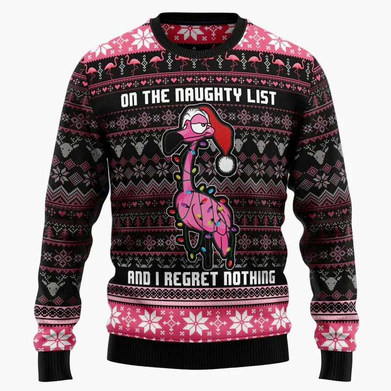 Herren & Damen Weihnachts-Pullover Flamingo Lustig – Ugly Christmas Sweater für Gruppen & Freunde - Image 3