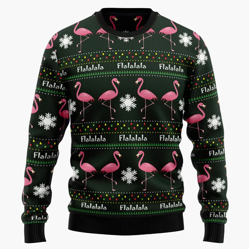 Herren & Damen Weihnachts-Pullover Flamingo Lustig – Ugly Christmas Sweater für Gruppen & Freunde - Image 4