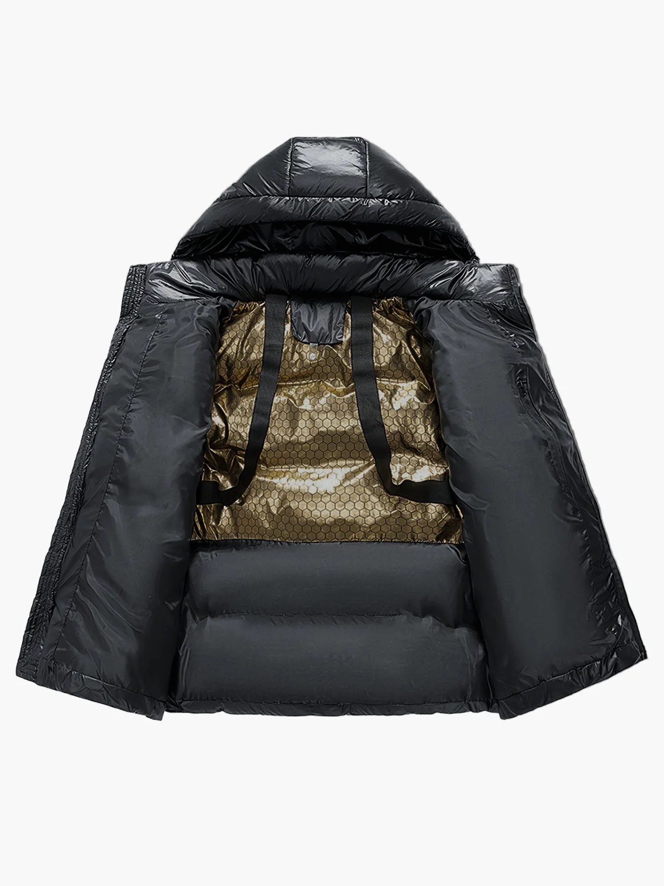Herren Daunen-Steppjacke mit Kapuze für Outdoor und Alltag – Winterjacke im sportlichen Stil - Image 3