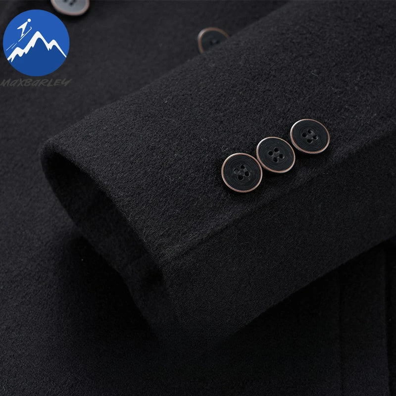Herren Doppelreihiger City-Mantel – Eleganter Business- und Freizeitstil - Image 4