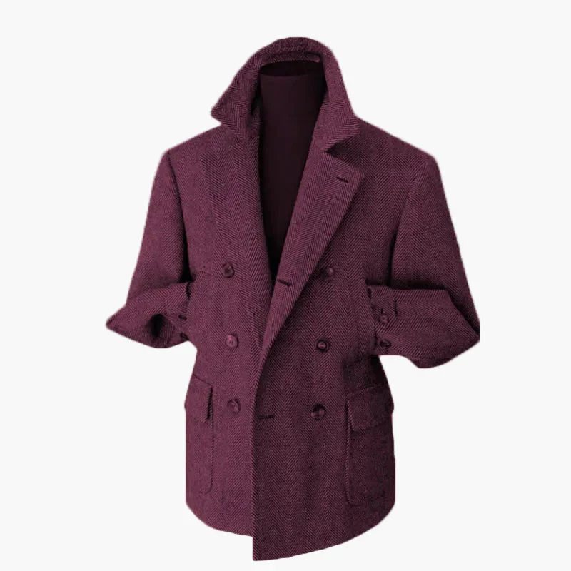 Herren Doppelreihiger Vintage Business Blazer – Klassischer Hahnentritt Look für Büro & festliche Anlässe - Image 10