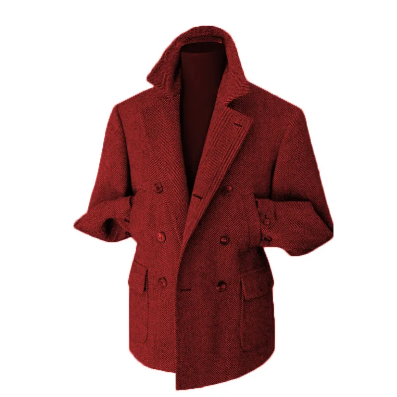 Herren Doppelreihiger Vintage Business Blazer – Klassischer Hahnentritt Look für Büro & festliche Anlässe - Image 11
