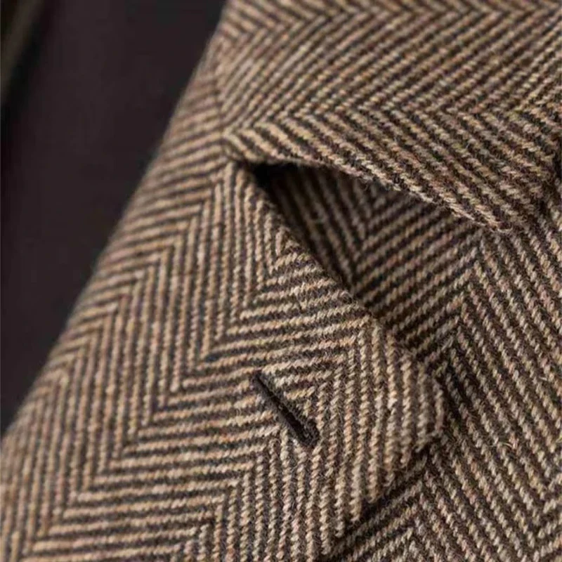 Herren Doppelreihiger Vintage Business Blazer – Klassischer Hahnentritt Look für Büro & festliche Anlässe - Image 5