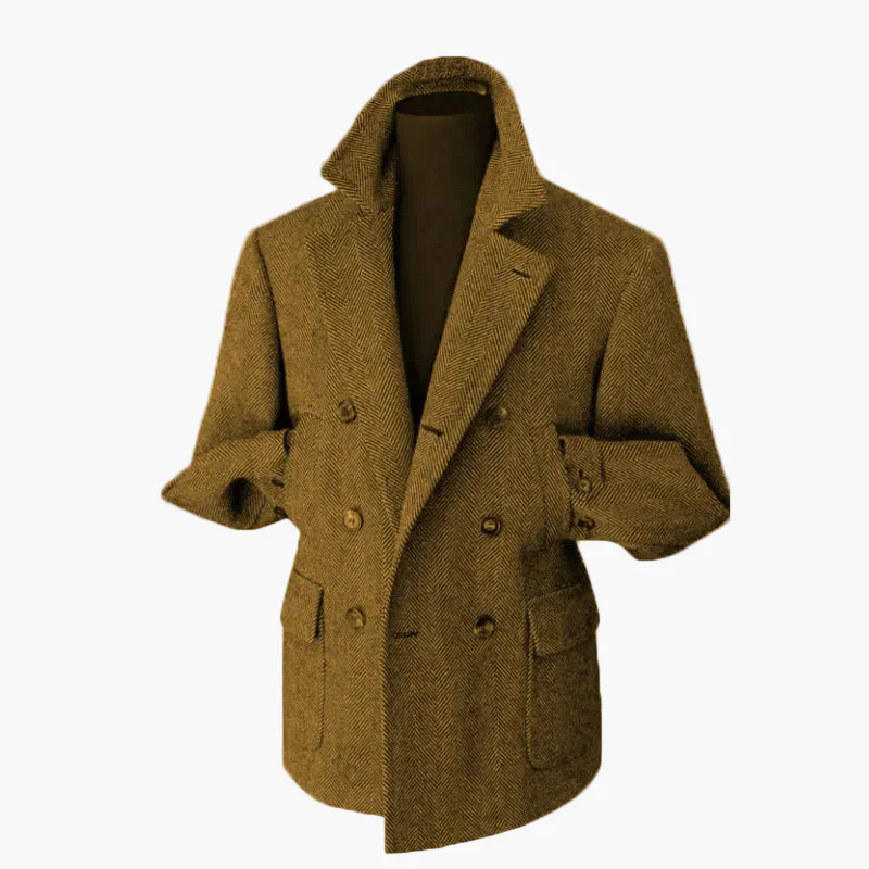 Herren Doppelreihiger Vintage Business Blazer – Klassischer Hahnentritt Look für Büro & festliche Anlässe - Image 8