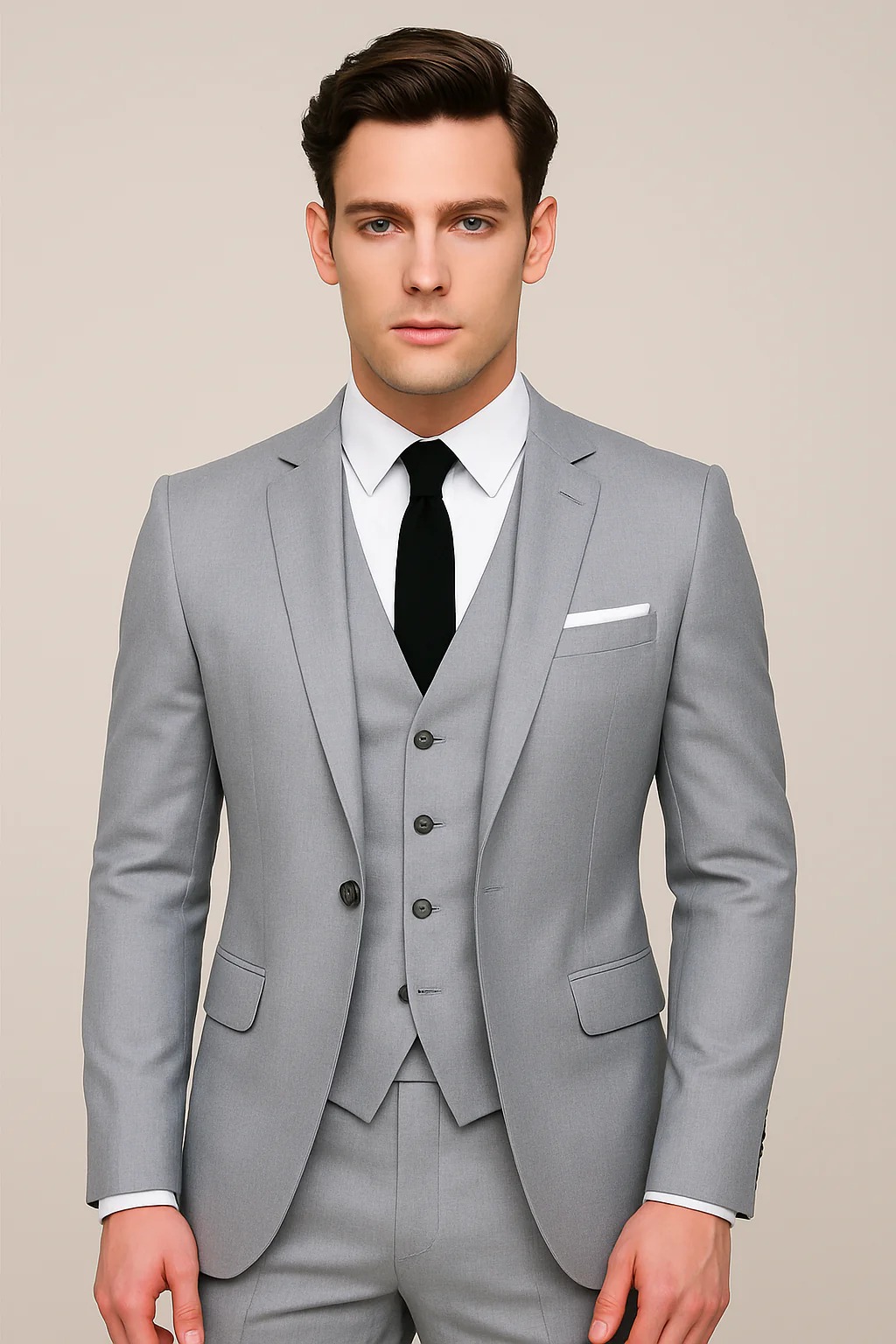 Herren Dreiteiler Slim Fit Anzug – Modernes Business & Hochzeits-Outfit - Image 2