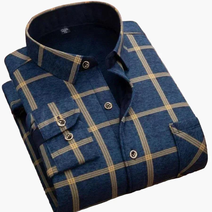 Herren Freizeit Flanellhemd Kariert Langarm – Modernes Outdoor & Business Casual Hemd - Image 2