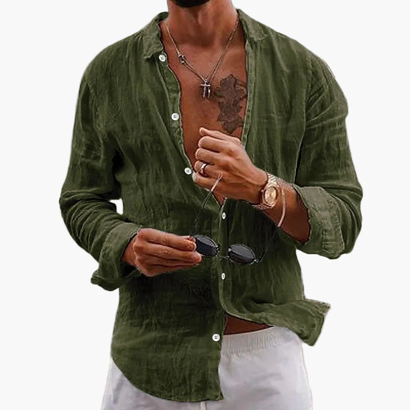 Herren Freizeit Hemd mit Reverskragen – Stilvolles Langarmhemd für Alltag, Urlaub & Sommer - Image 5