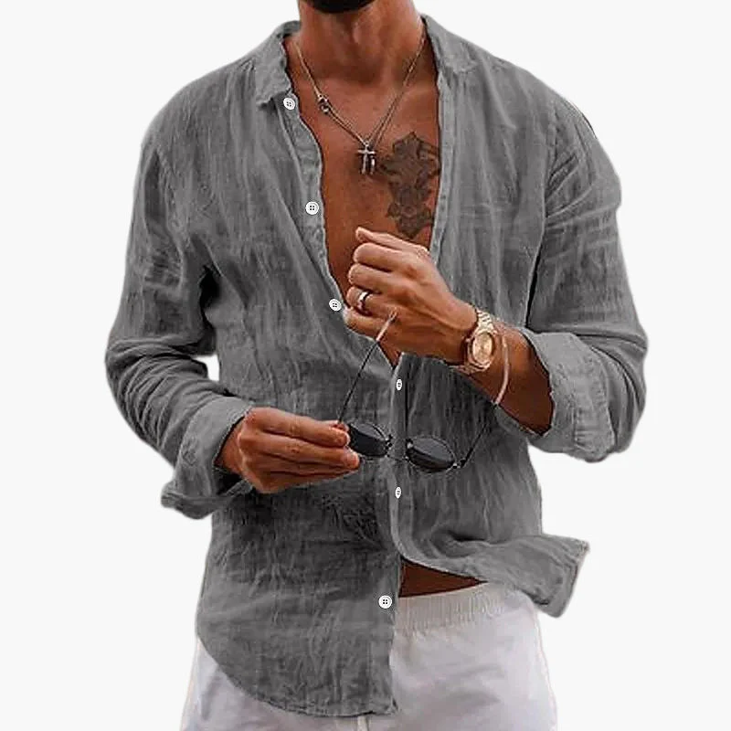 Herren Freizeit Hemd mit Reverskragen – Stilvolles Langarmhemd für Alltag, Urlaub & Sommer - Image 9