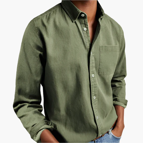 Herren Freizeit Jeanshemd – Klassischer Button-Down Stil für Alltag und Büro - Image 6