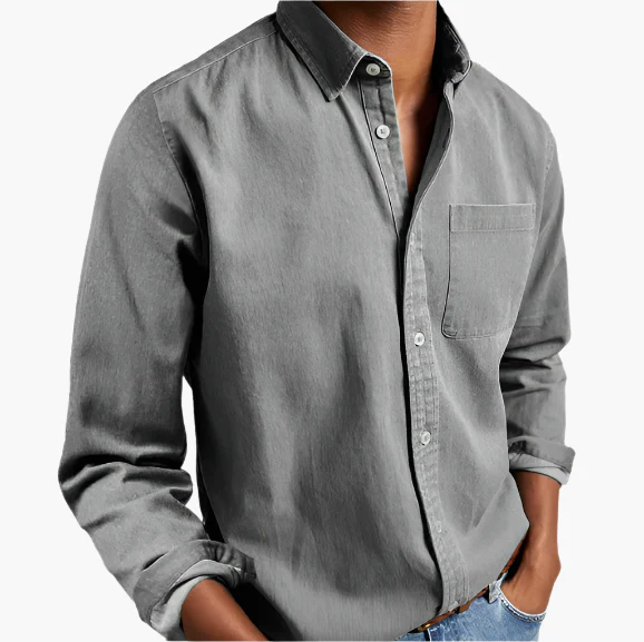Herren Freizeit Jeanshemd – Klassischer Button-Down Stil für Alltag und Büro - Image 9
