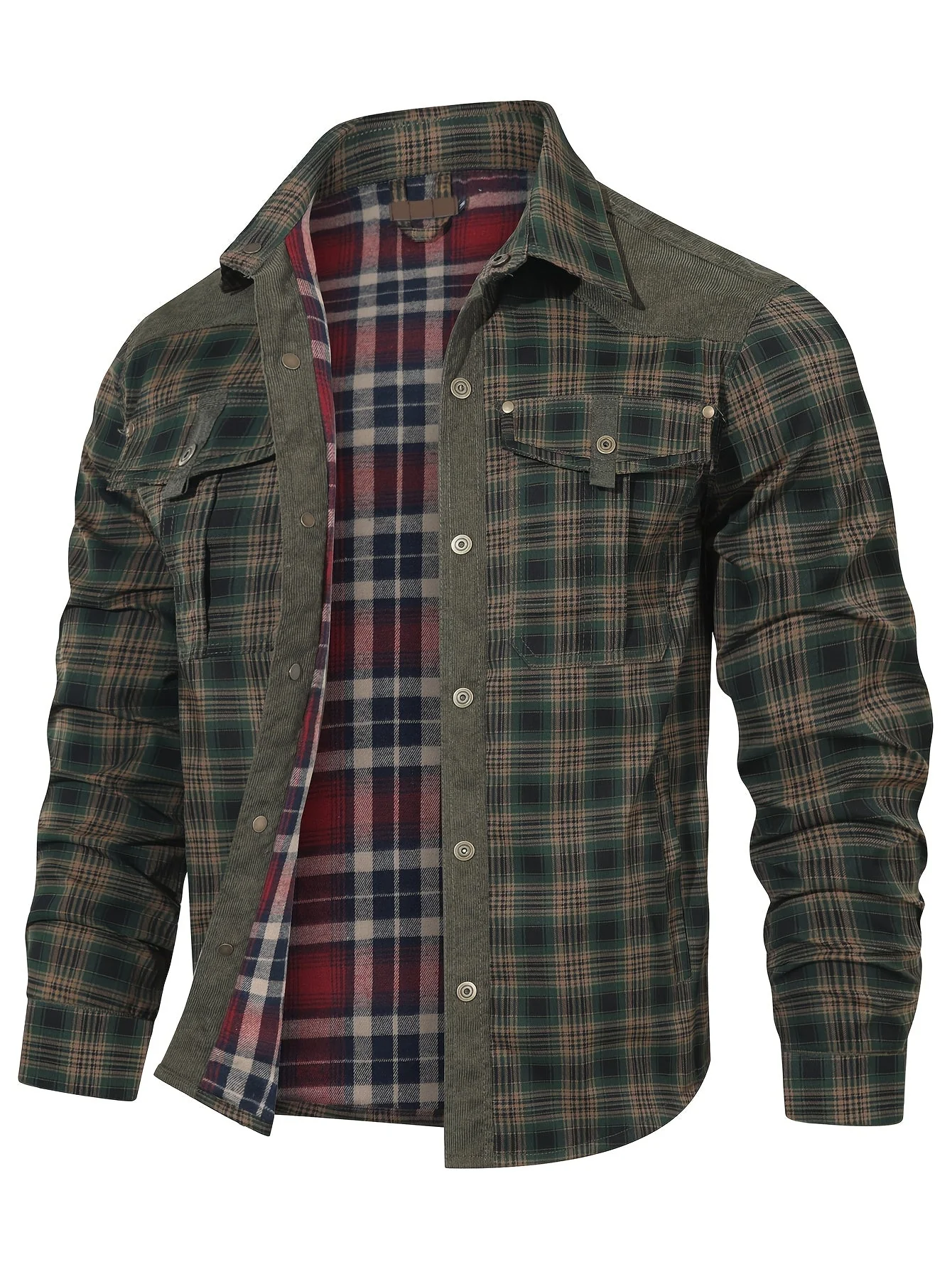 Herren Freizeit-Karohemdjacke im Softshell-Stil für Alltag und Outdoor