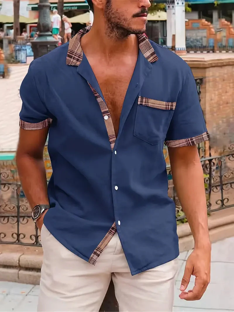 Herren Freizeit Kurzarm Hemd mit Karomuster-Kragen und Brusttasche – Modisches Sommerhemd für Alltag und Urlaub - Image 11