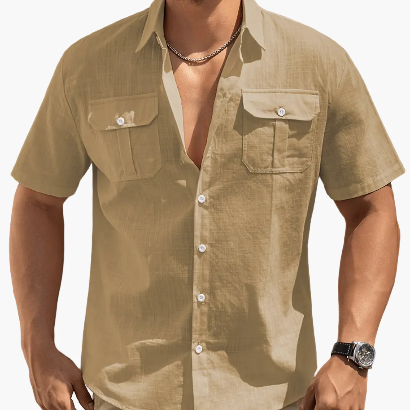 Herren Freizeit Kurzarm Hemd mit Brusttaschen – Sommer Regular Fit für lässige Anlässe - Image 19