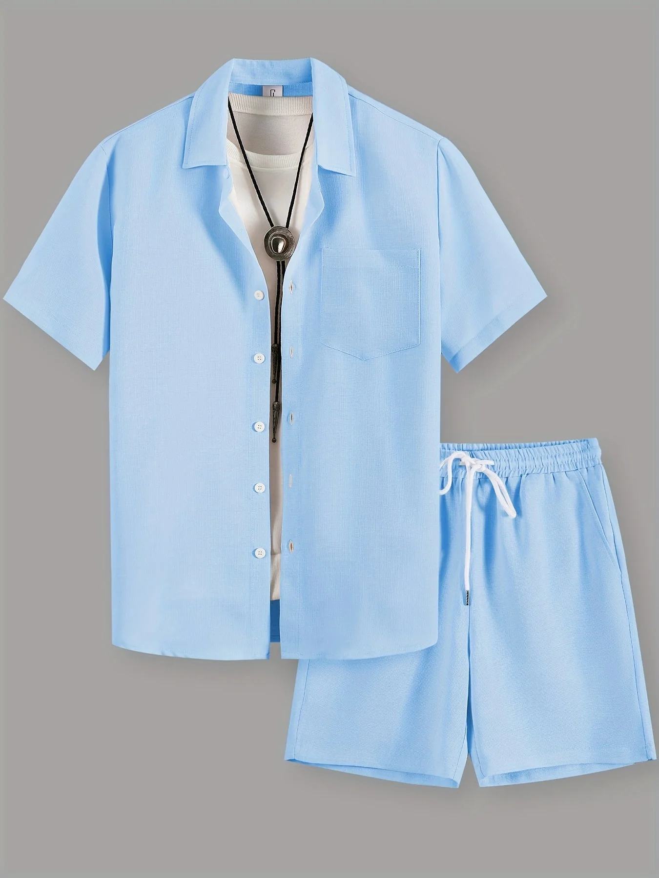 Herren Freizeit Kurzarm Set – Shirt und Shorts – Sommer Outfits für Alltag & Urlaub - Image 3