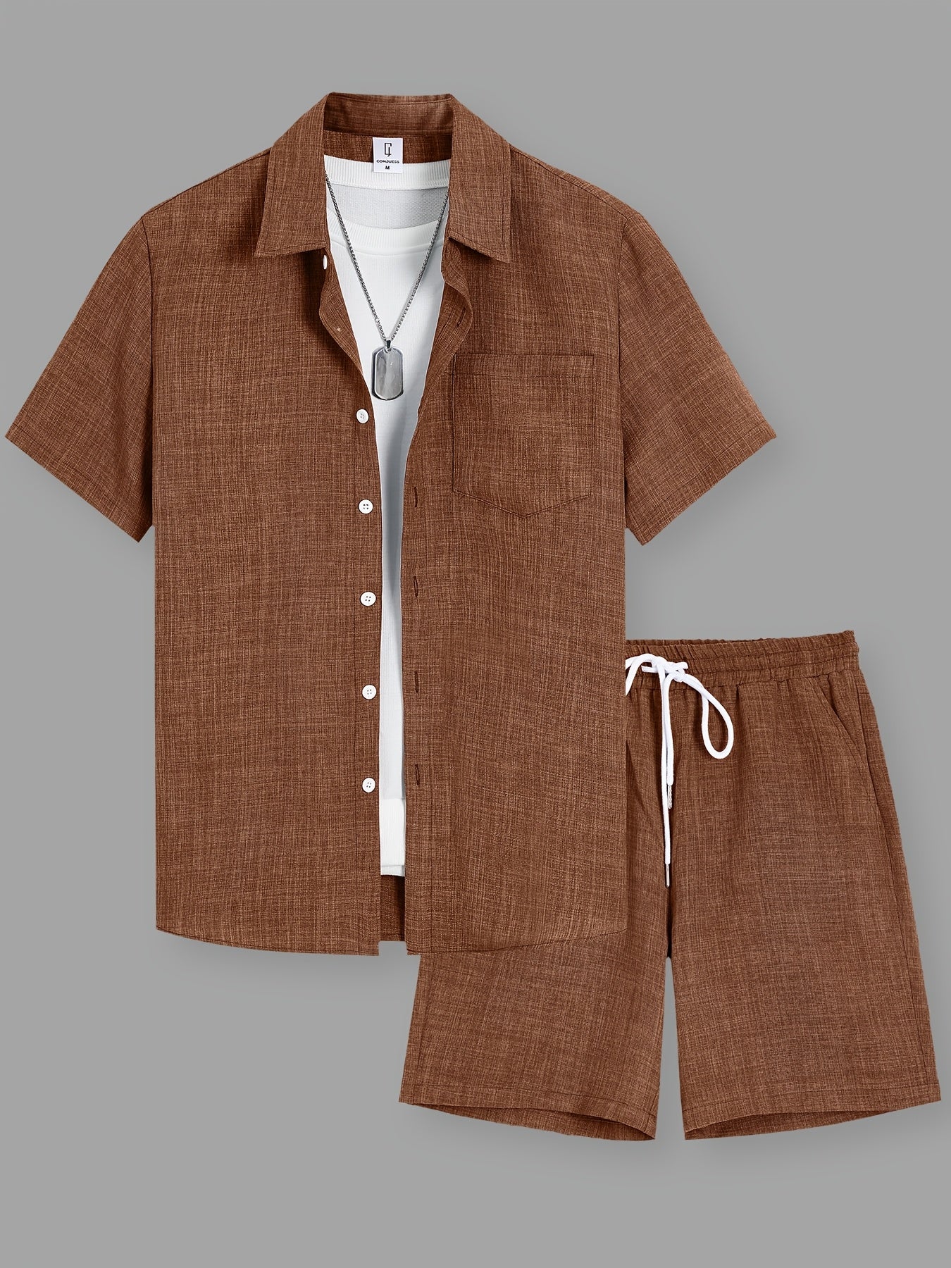 Herren Freizeit Kurzarm Set – Shirt und Shorts – Sommer Outfits für Alltag & Urlaub - Image 4