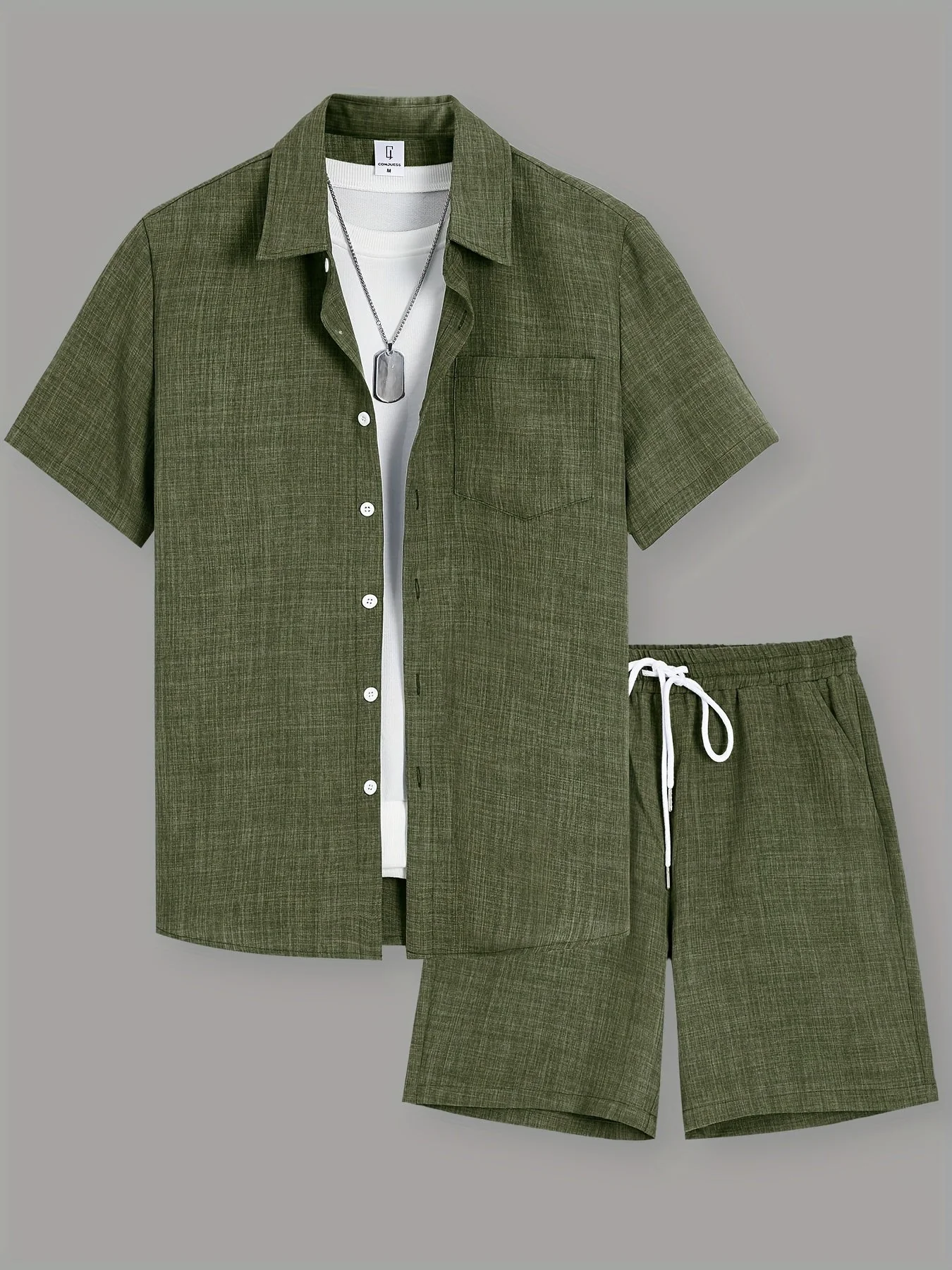 Herren Freizeit Kurzarm Set – Shirt und Shorts – Sommer Outfits für Alltag & Urlaub - Image 6