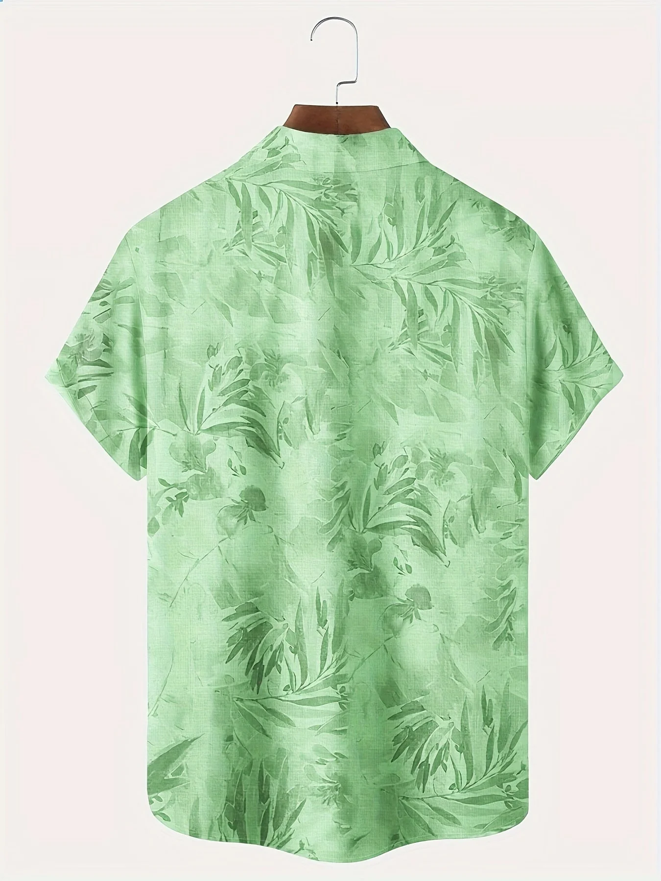 Herren Freizeit Kurzarmhemd mit Pflanzenmuster – Perfekt für Sommer und Urlaub - Image 4