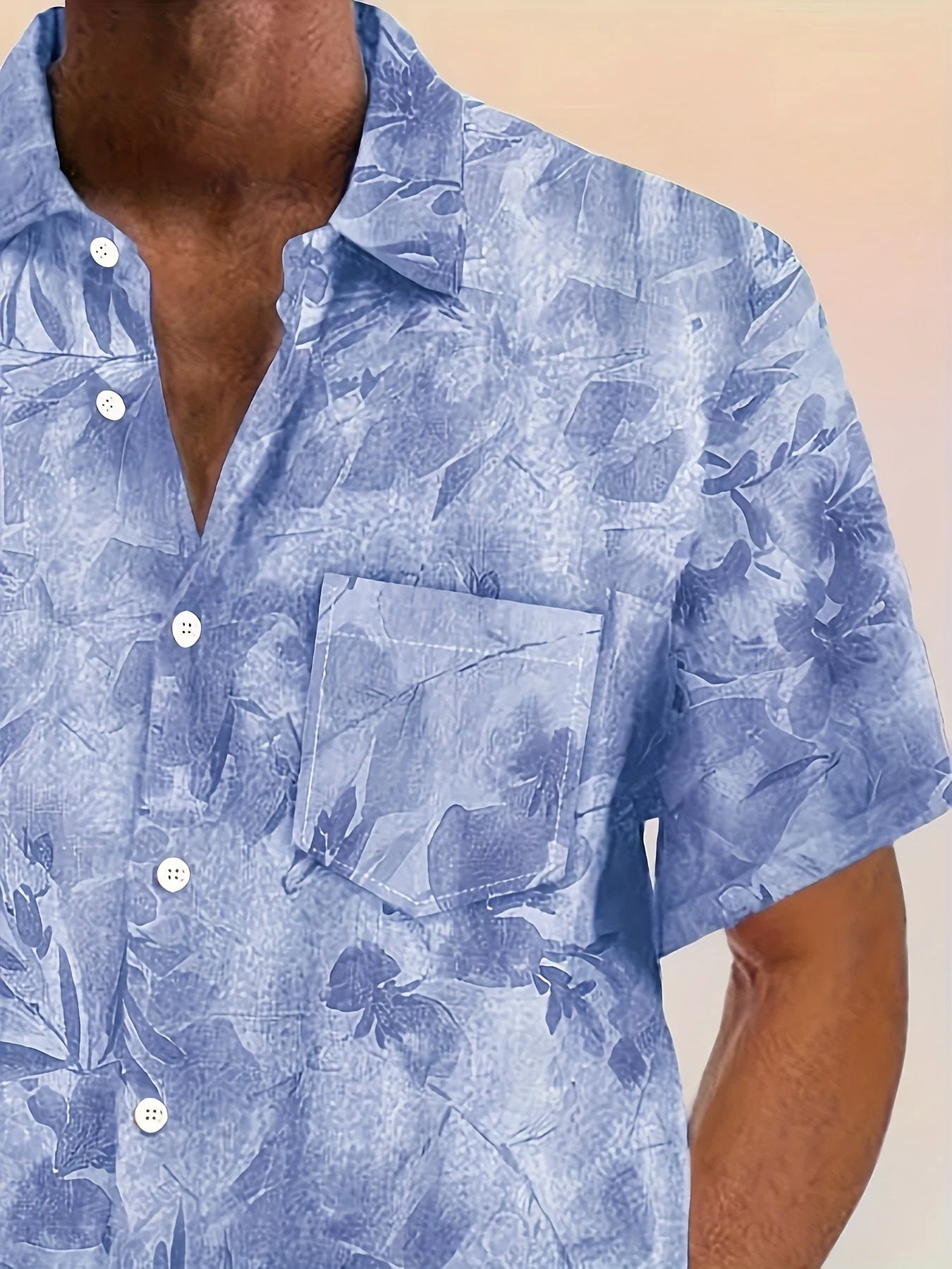 Herren Freizeit Kurzarmhemd mit Pflanzenmuster – Perfekt für Sommer und Urlaub - Image 9