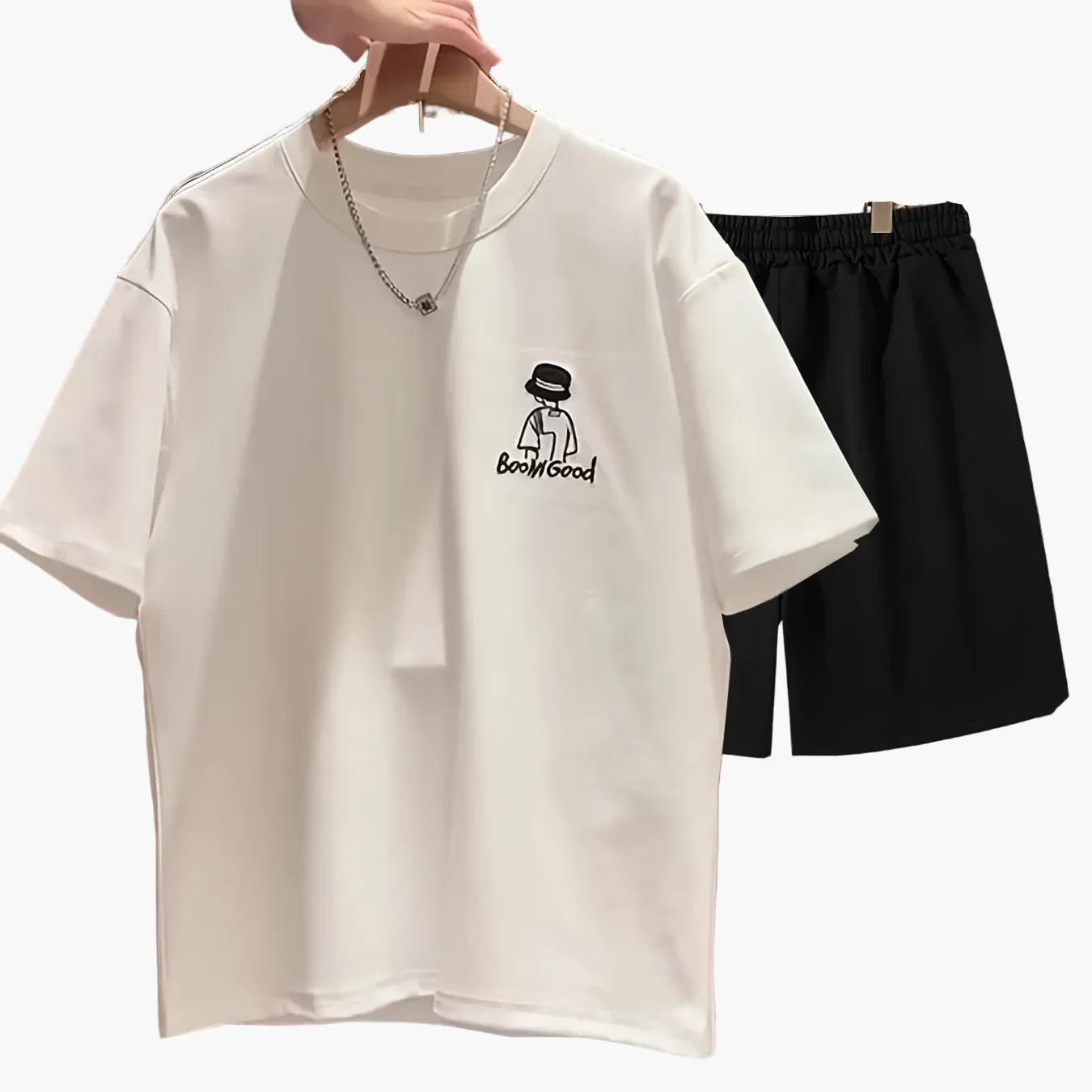 Herren Freizeit Set mit Print – T-Shirt & Shorts, Streetwear Style, Sommer Outfit - Image 12