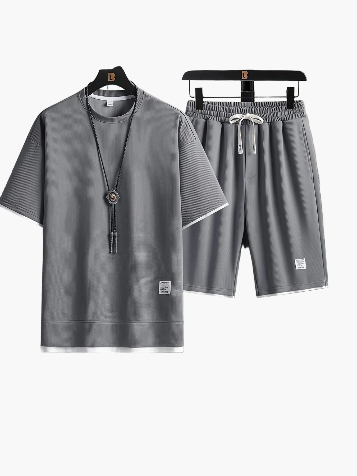 Herren Freizeit Set Zweiteiler T-Shirt & Shorts Modern Locker Lounge Sport Outfit
