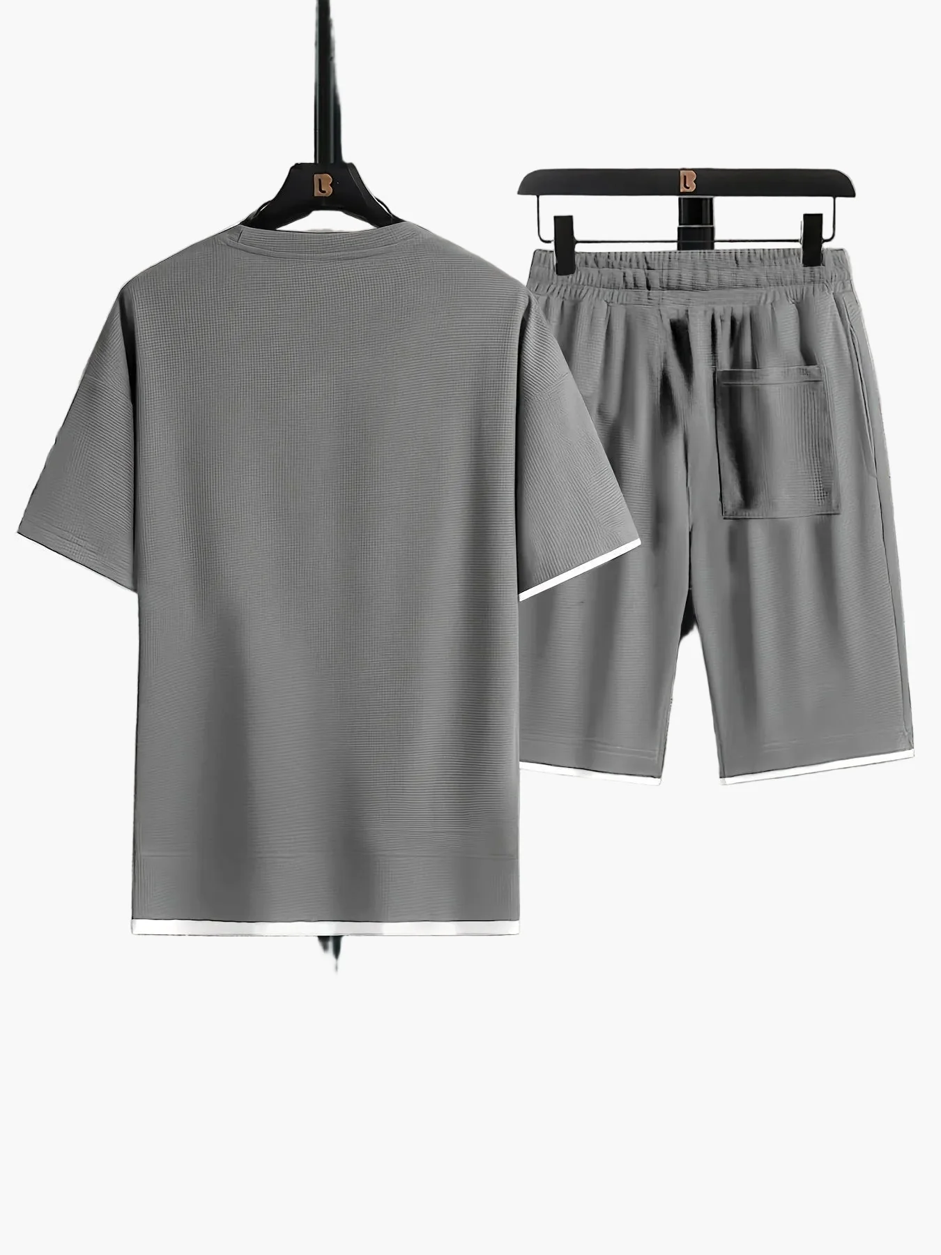 Herren Freizeit Set Zweiteiler T-Shirt & Shorts Modern Locker Lounge Sport Outfit - Image 2