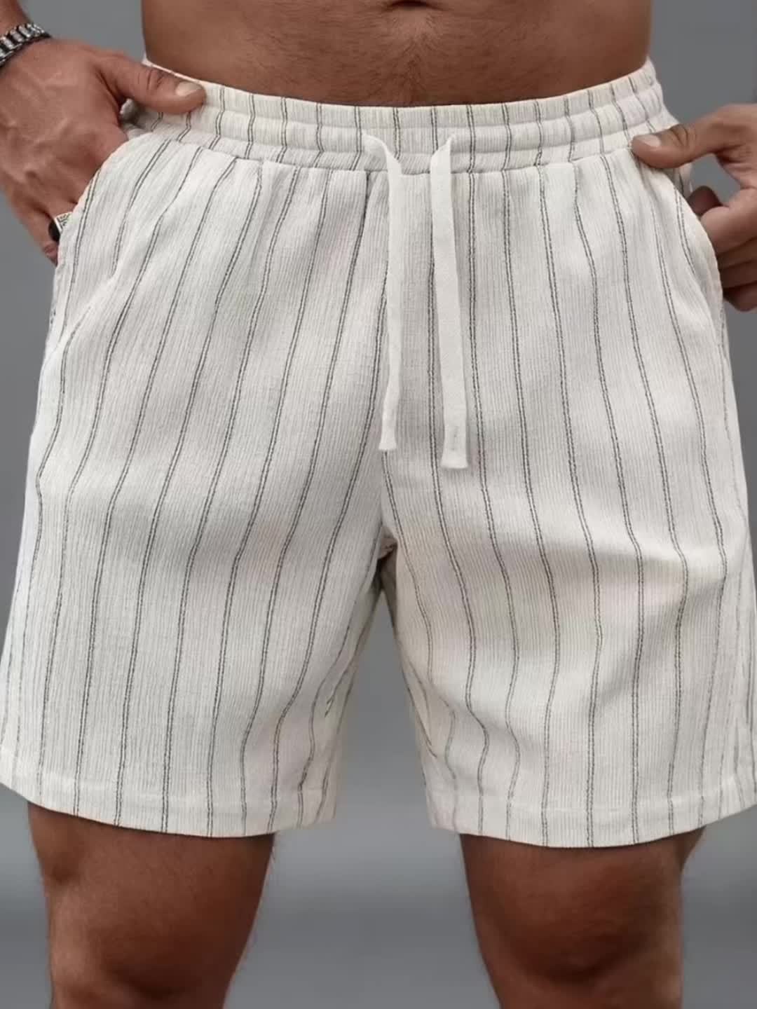 Herren Freizeit-Shorts mit Streifenmuster und Kordelzug – Perfekt für Sommer & Sport - Image 12