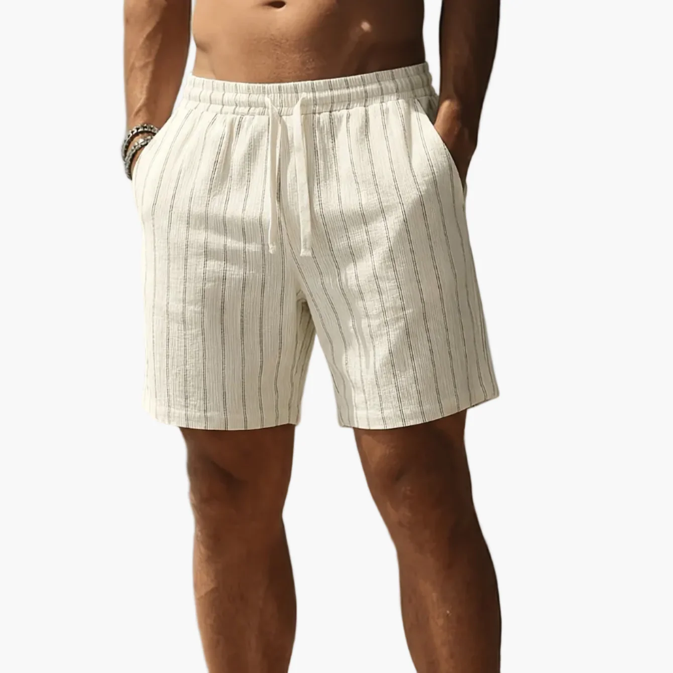Herren Freizeit-Shorts mit Streifenmuster und Kordelzug – Perfekt für Sommer & Sport - Image 13