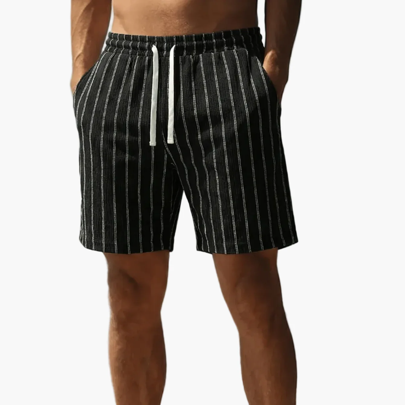 Herren Freizeit-Shorts mit Streifenmuster und Kordelzug – Perfekt für Sommer & Sport - Image 15