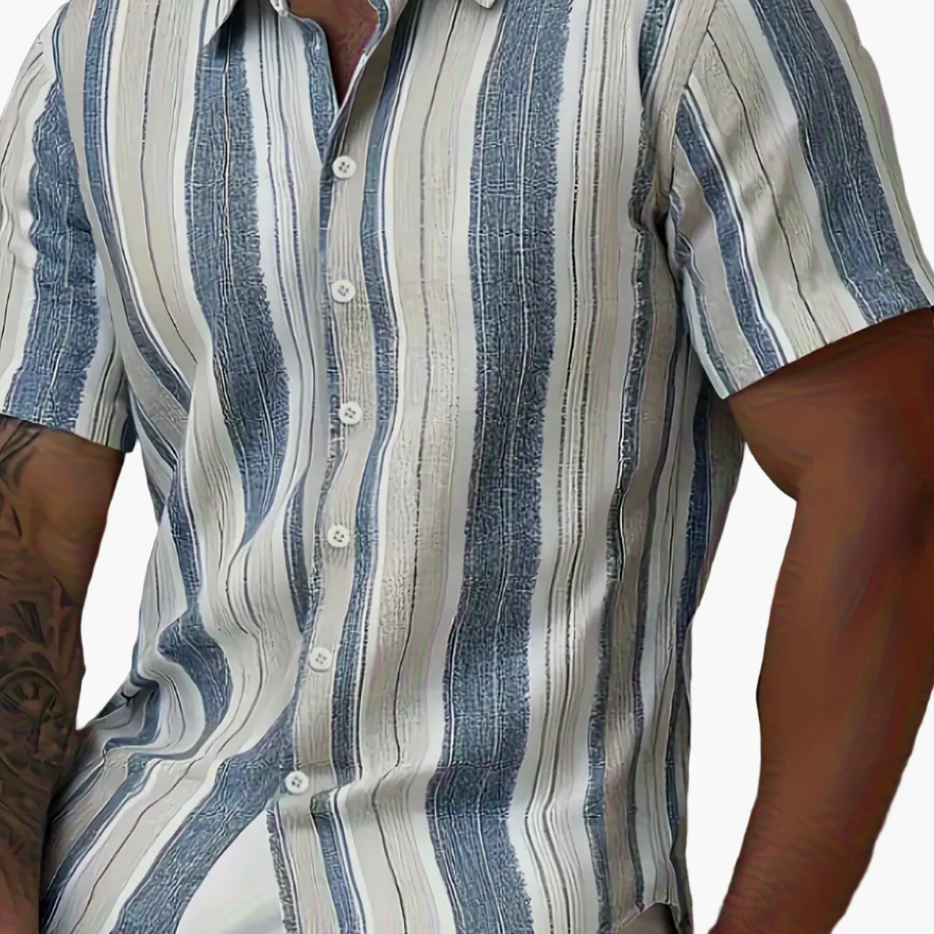 Herren Freizeit Sommerhemd mit Streifenmuster – Kurzarm, Regular Fit, Ideal für Urlaub & Alltag - Image 13