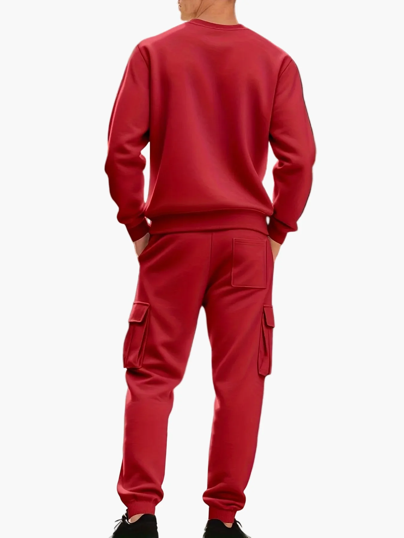 Herren Freizeit-Sportanzug Set mit Sweatshirt und Cargo-Jogginghose – Urbaner Zweiteiler für Alltag und Sport - Image 8