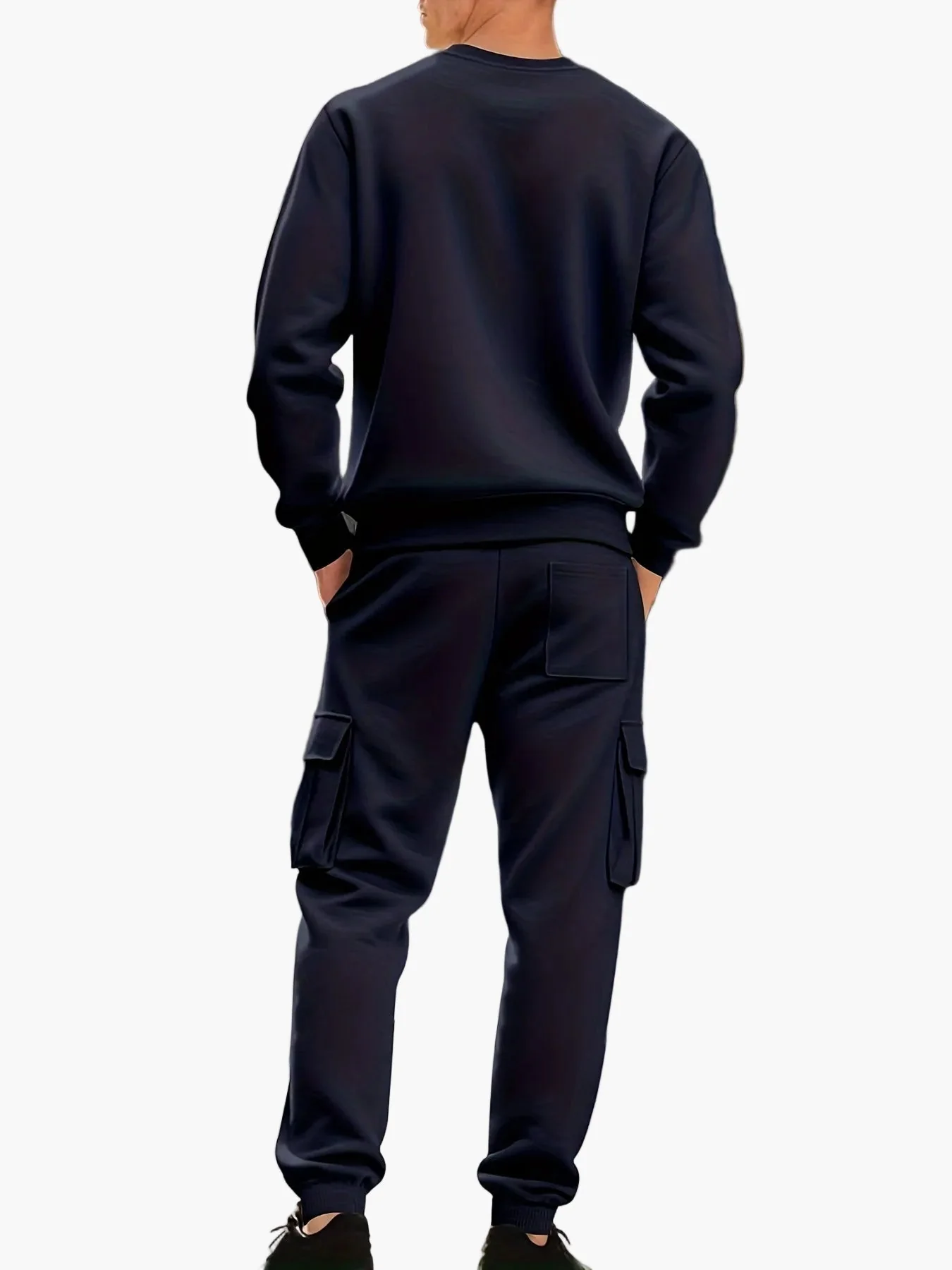 Herren Freizeit-Sportanzug Set mit Sweatshirt und Cargo-Jogginghose – Urbaner Zweiteiler für Alltag und Sport - Image 9