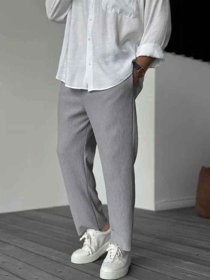 Herren Freizeit Streifen Cropped Hose – Moderner Hong Kong Style für Sommer & Alltag - Image 7