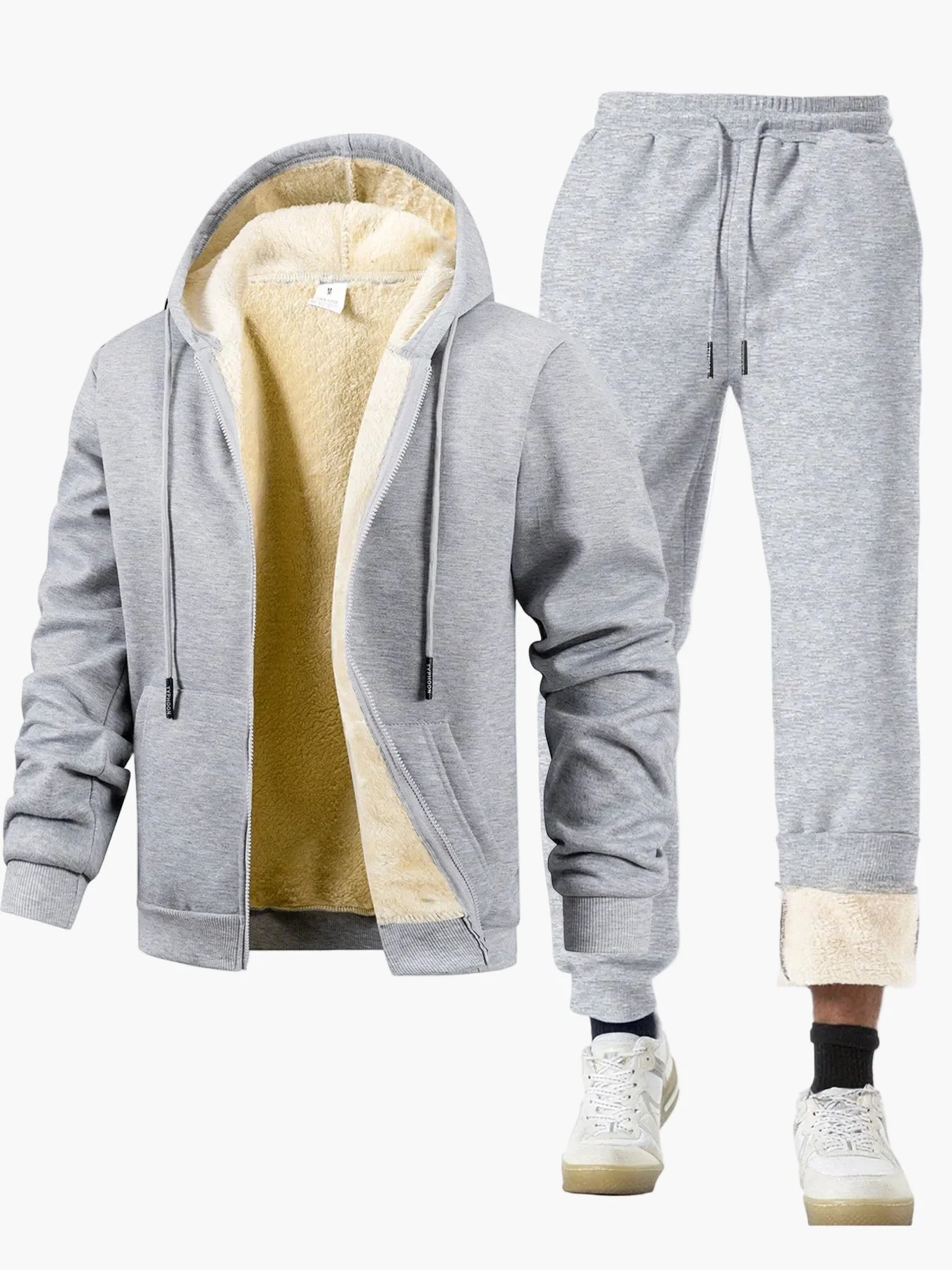 Herren Freizeit Trainingsanzug Set Kapuzenjacke und Jogginghose – Winter Warmer Style