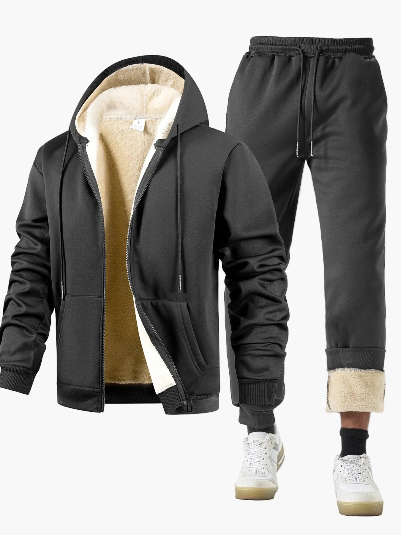 Herren Freizeit Trainingsanzug Set Kapuzenjacke und Jogginghose – Winter Warmer Style - Image 2