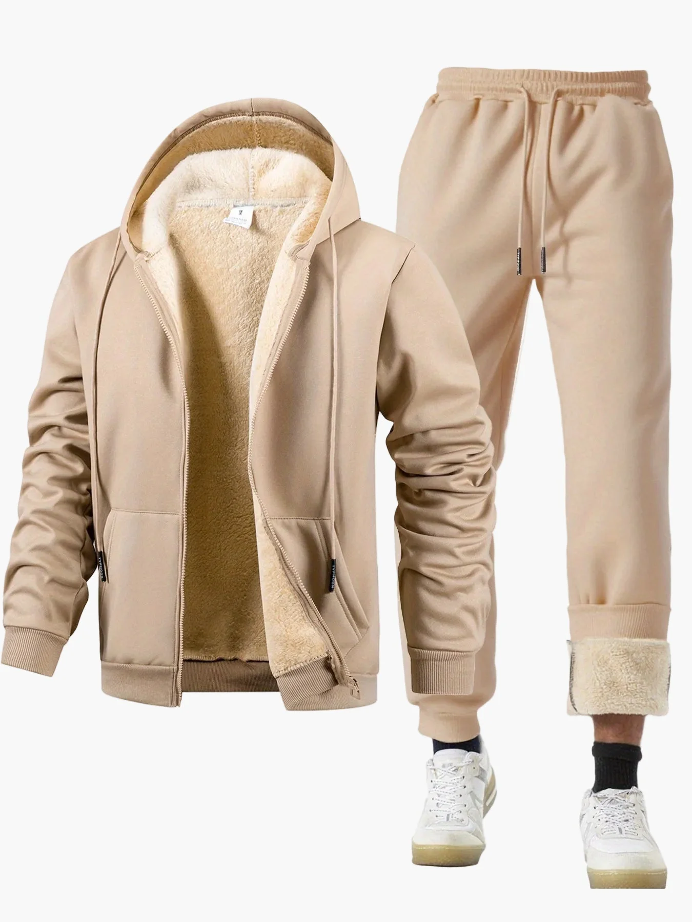Herren Freizeit Trainingsanzug Set Kapuzenjacke und Jogginghose – Winter Warmer Style - Image 4