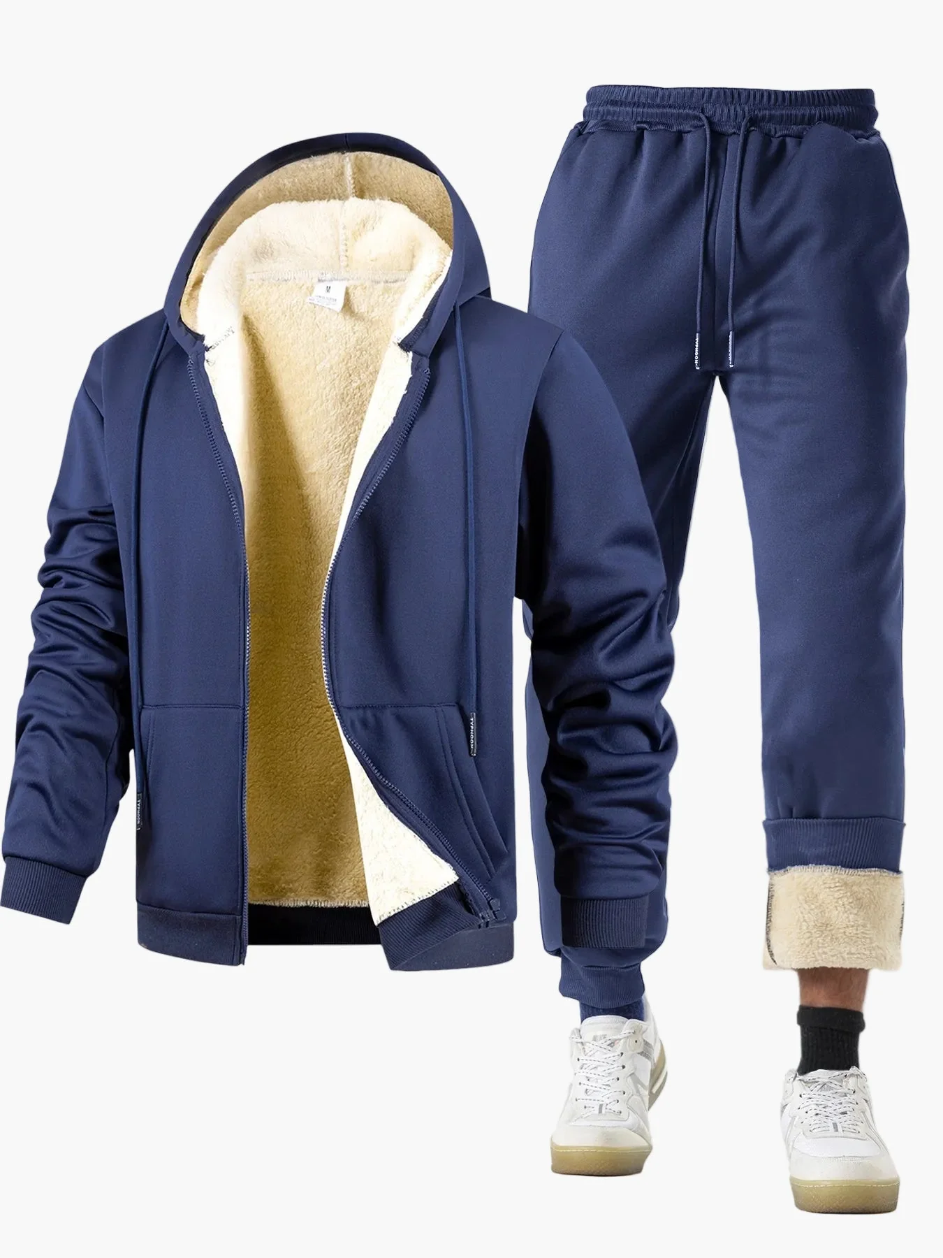 Herren Freizeit Trainingsanzug Set Kapuzenjacke und Jogginghose – Winter Warmer Style - Image 5