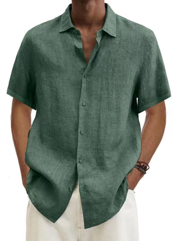 Herren Freizeithemd Kurzarm – Moderner japanischer Stil, V-Ausschnitt, Einfarbig, Ideal für Alltag & Urlaub - Image 6