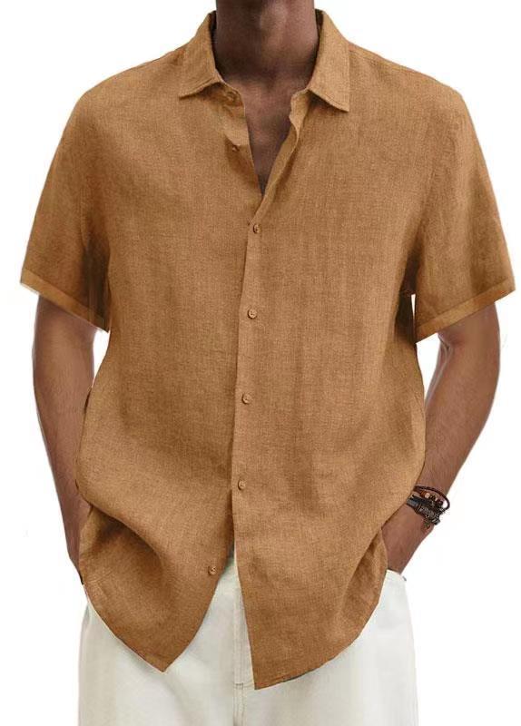 Herren Freizeithemd Kurzarm – Moderner japanischer Stil, V-Ausschnitt, Einfarbig, Ideal für Alltag & Urlaub - Image 8