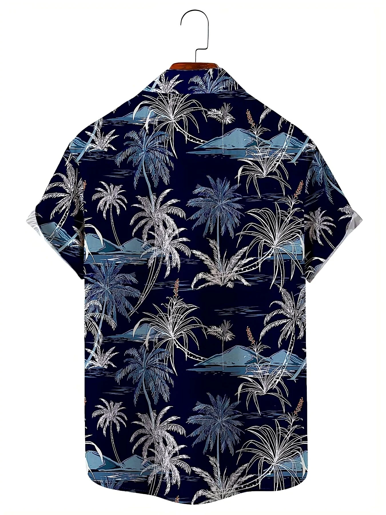 Herren Freizeithemd mit tropischem Palmenmuster – Kurzarm, Sommer, Strand, Button-Down - Image 2