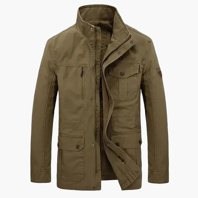 Herren Freizeitjacke mit Stehkragen und Mehrfachtaschen – Lässig, Mittellang, Ideal für Alltag und Outdoor - Image 2