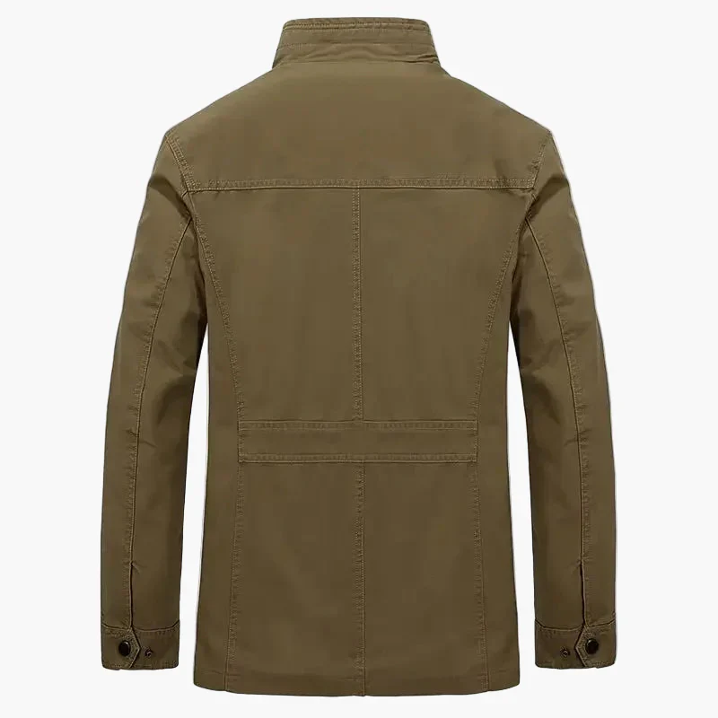 Herren Freizeitjacke mit Stehkragen und Mehrfachtaschen – Lässig, Mittellang, Ideal für Alltag und Outdoor - Image 3