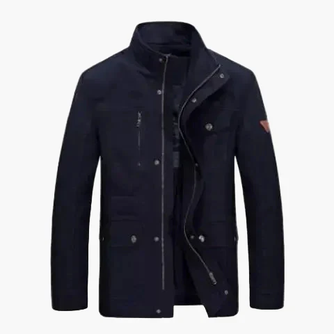 Herren Freizeitjacke mit Stehkragen und Mehrfachtaschen – Lässig, Mittellang, Ideal für Alltag und Outdoor - Image 7