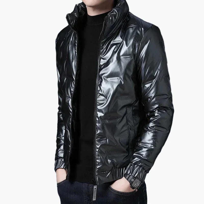 Herren Glänzende Leichte Bomberjacke Modern Streetwear Stil – Perfekt für Alltag und Freizeit