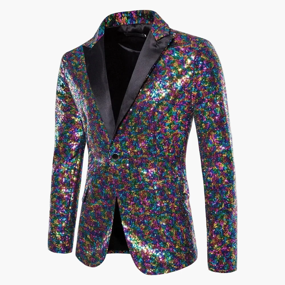 Herren Glitzer Party Sakko – Auffälliges Pailletten Blazer für festliche Anlässe, Bühne & Events